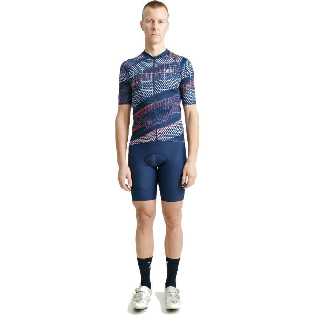 VOID Cycling Abstract Short Sleeve Jersey Men - Dark Blue