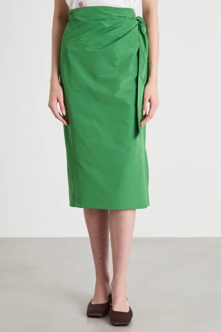 Taffeta wrap skirt - GREEN