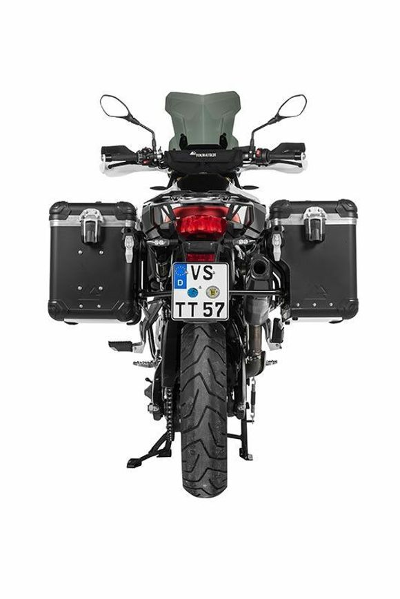 Touratech ZEGA Evo X suitcase With 38/38 offset - Black support included - Black anodizedRef: Trt00979A / 01-082-6867-0