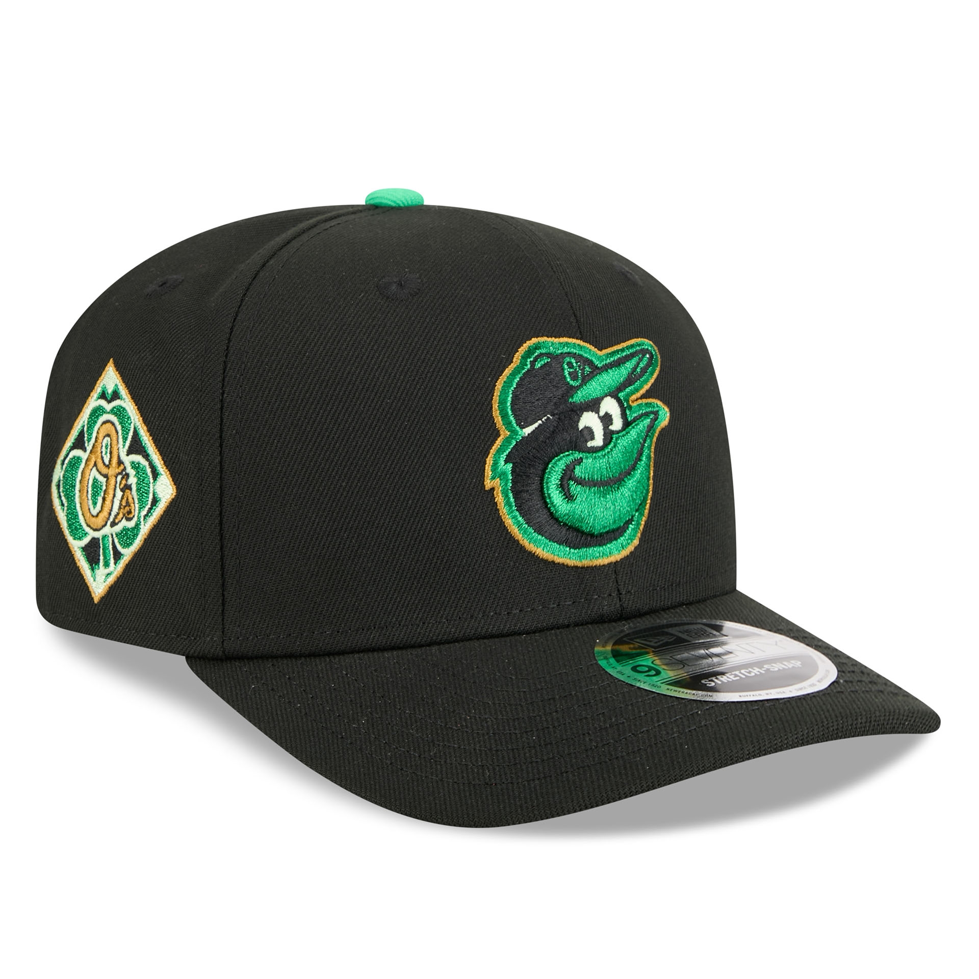 Baltimore Orioles 2026 St. Patrick's Day 9SEVENTY Stretch-Snap MLB Cap Black