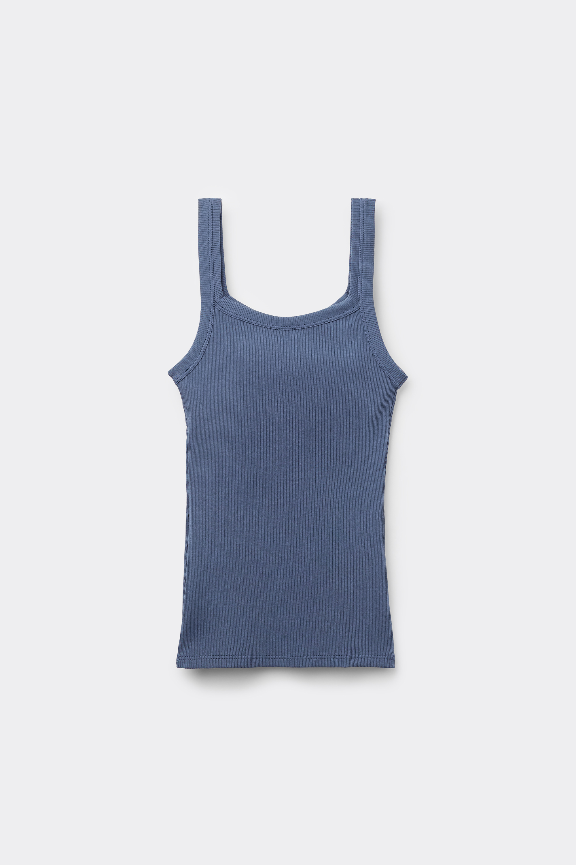Square Neck Ribbed Cotton Camisole