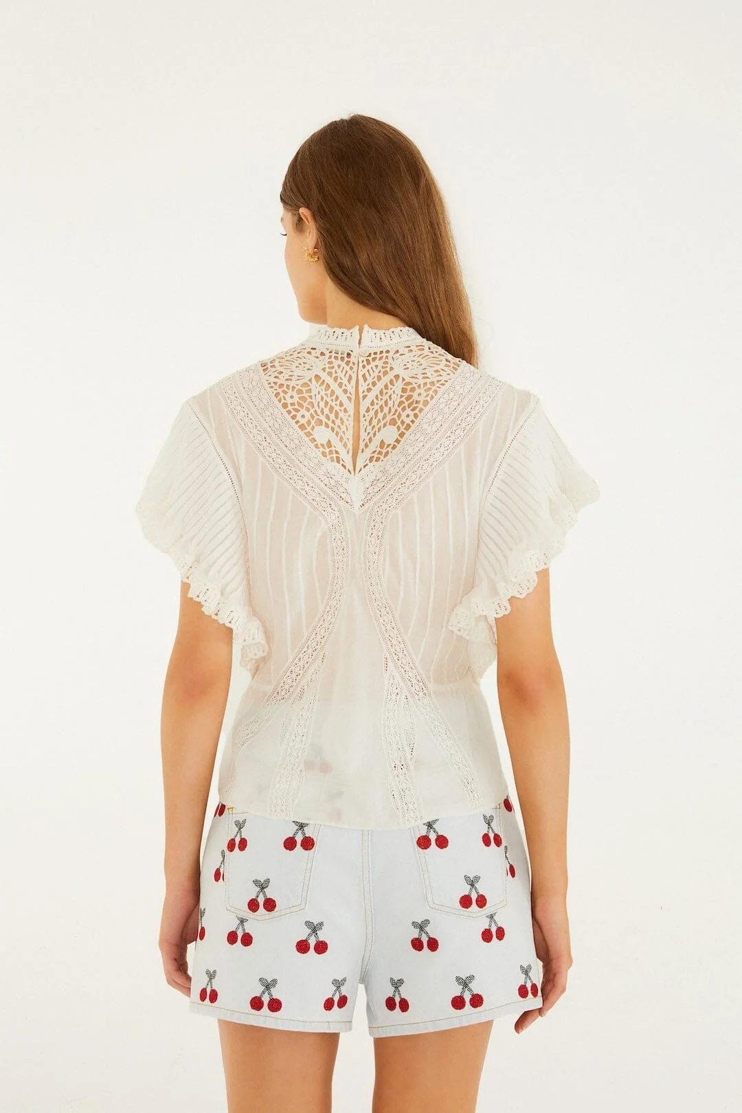 Off-White  Blouse With Appliqués