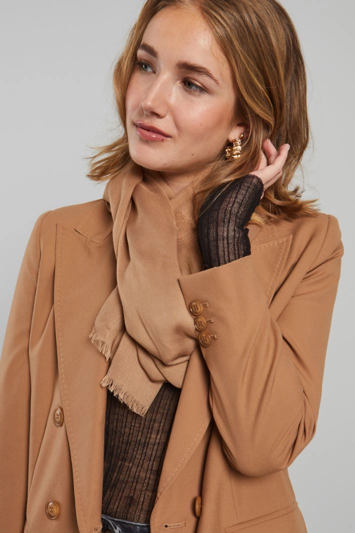 Natural fibre stole - CAMEL