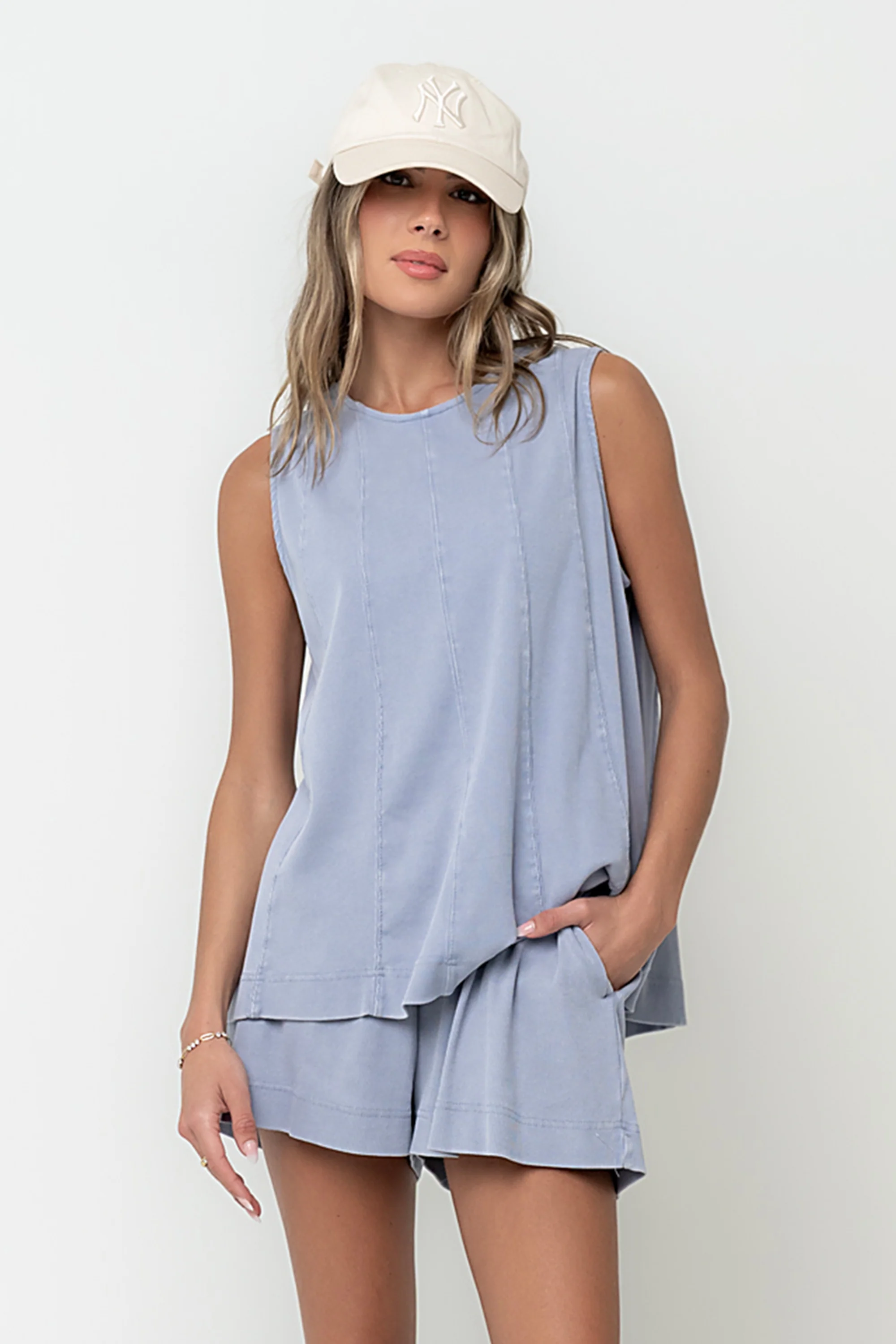 Kaytee Ribbed Shorts in Blue