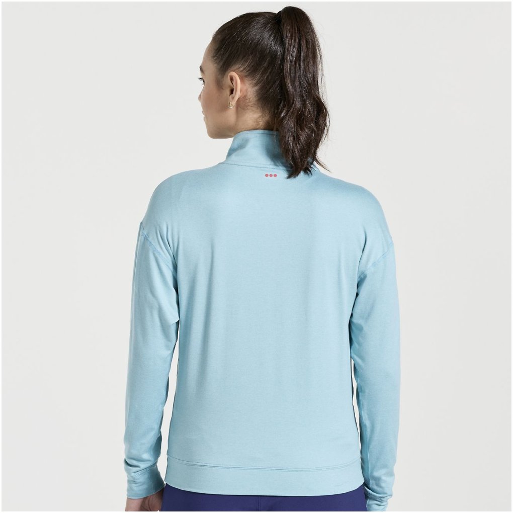 Saucony Sunday 1/4 Zip Shirt Women - rainfall heather