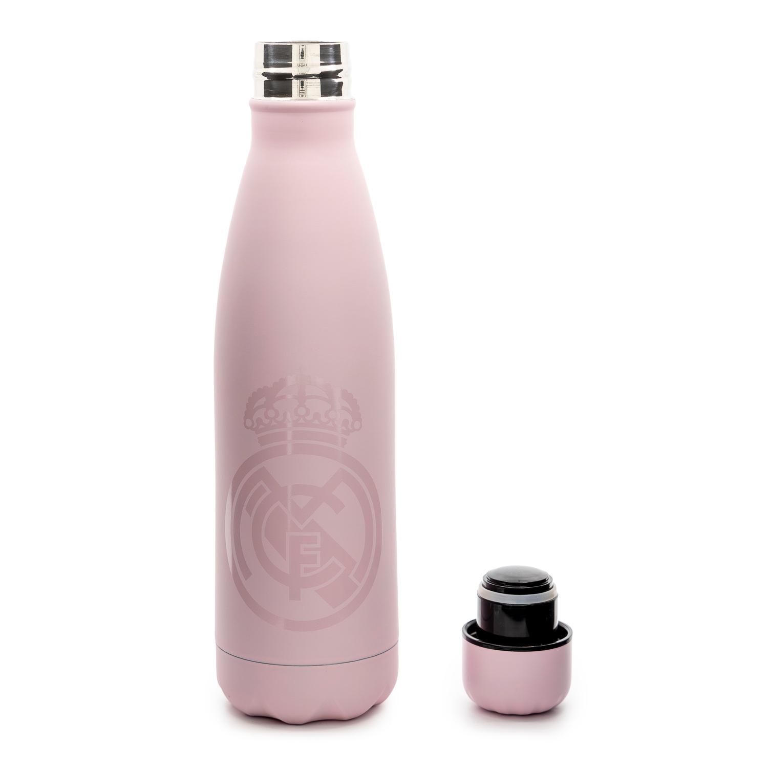 Steel 500ml Rubberized Bottle Pink Real Madrid