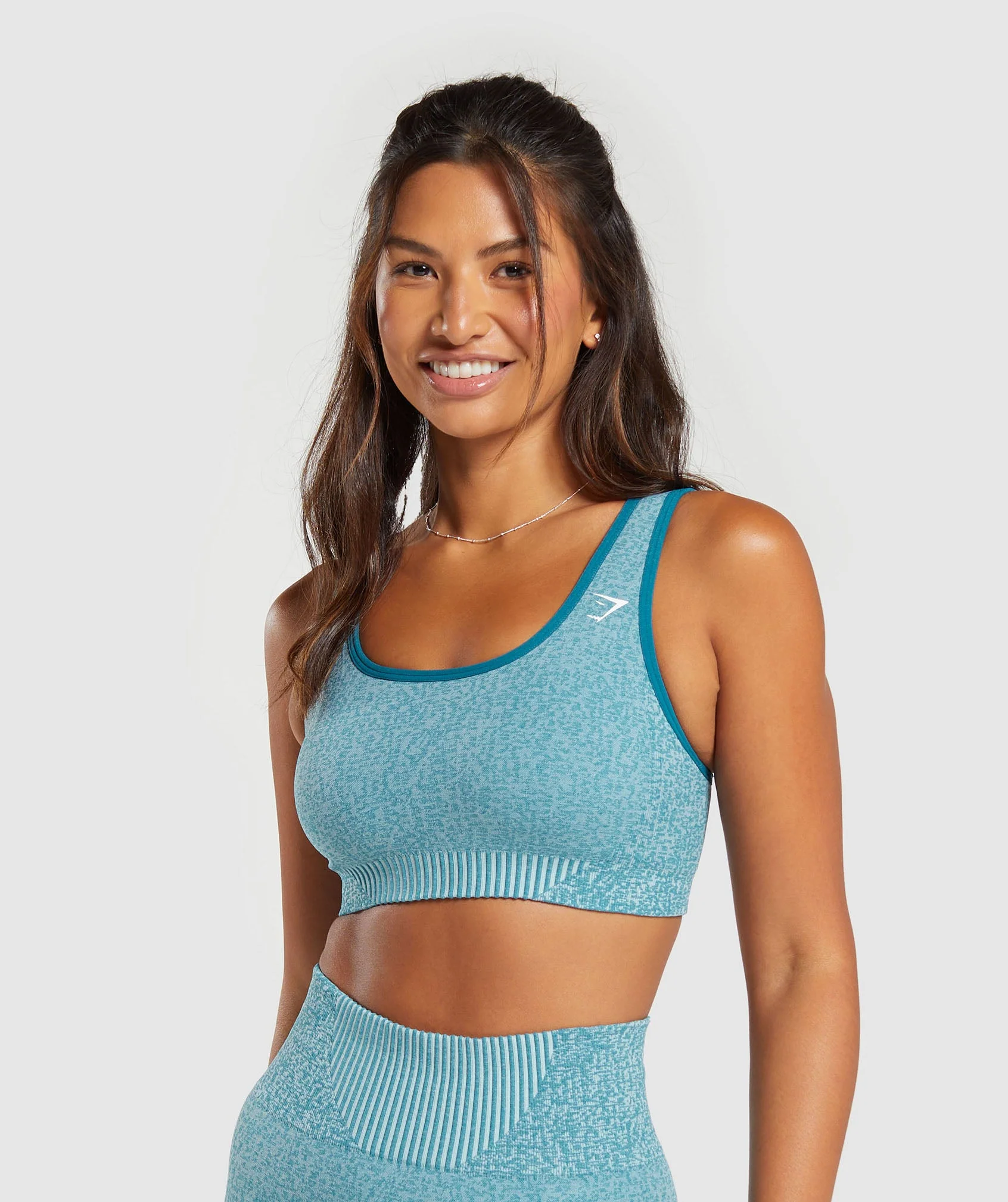 Marl Seamless Scoop Bra Light Blue Marl/Light Grey Marl/Turkish Teal