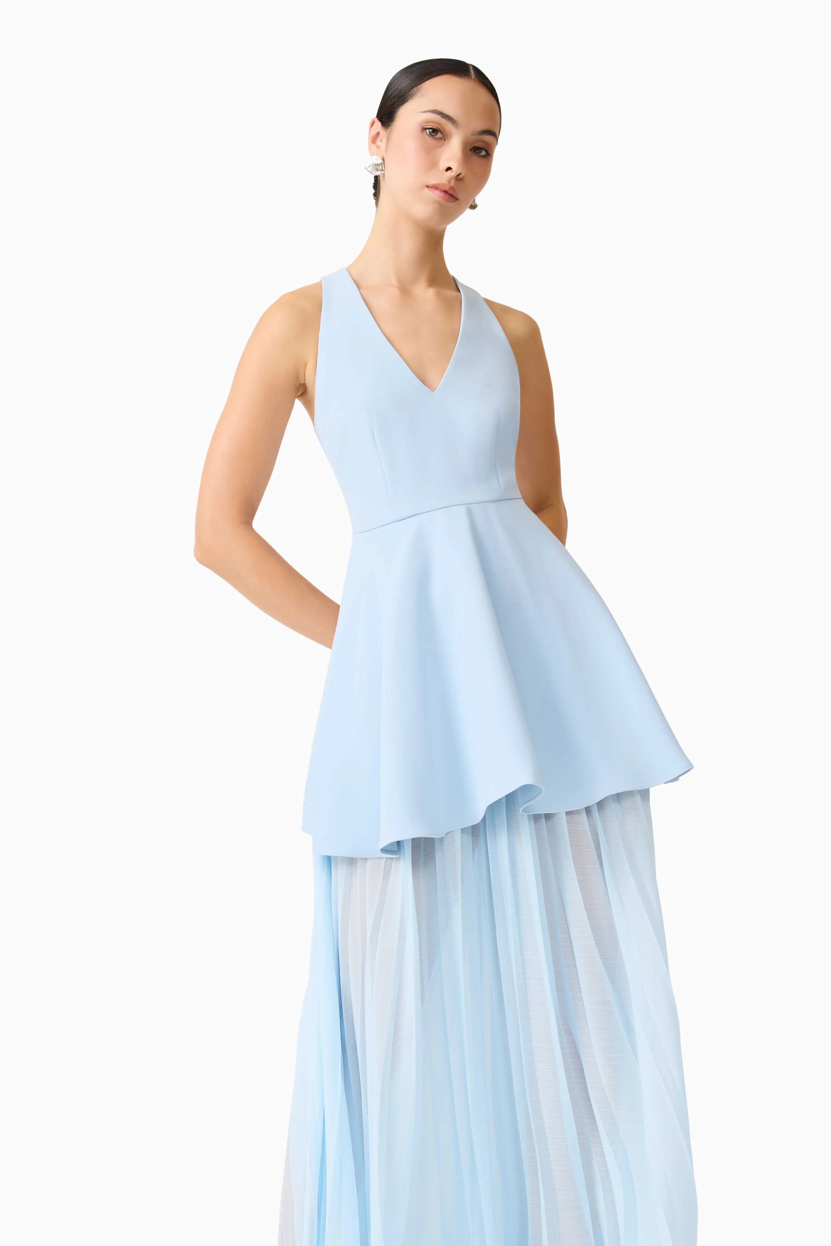 Anaya V-Neck Maxi Dress in Blue