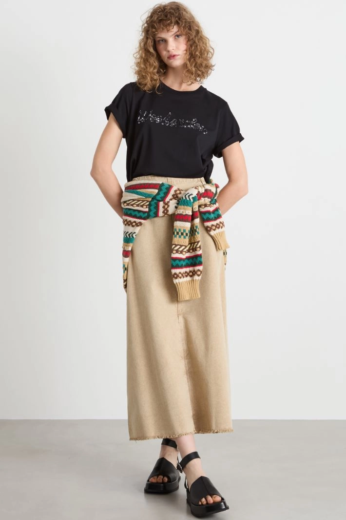 Cotton jersey T-shirt - BLACK