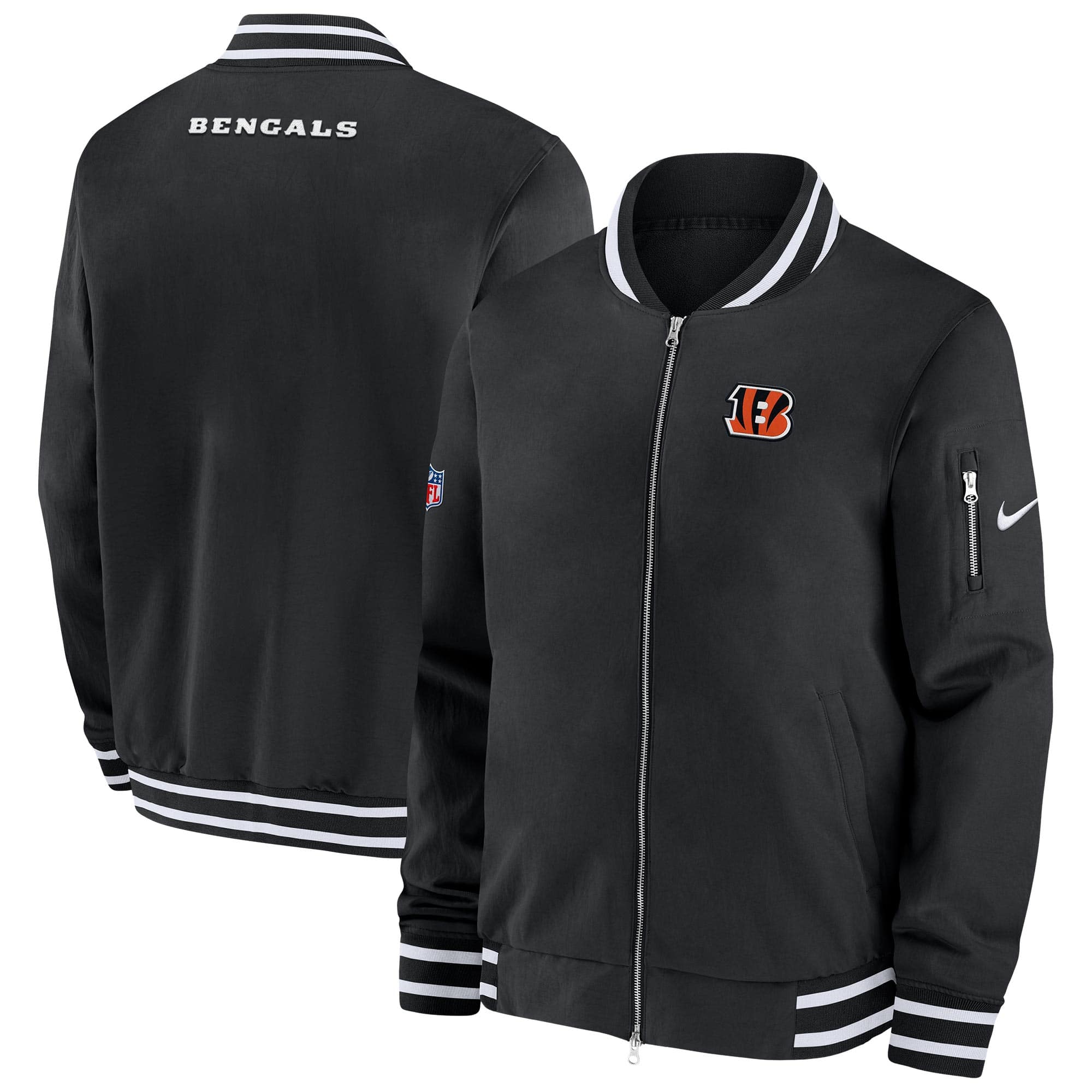 Cincinnati Bengals NFL Sideline Nike Coach Bomber Jacket