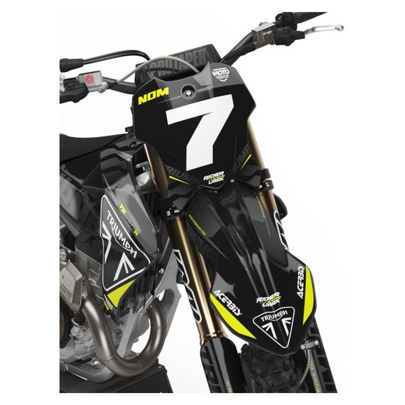 RiderUnik SHAD graphic kit - Black / YellowTRIUMPH 450 TF 450-E - 2025 - 2026Ref: Ru2658 / Tri-Shad-4