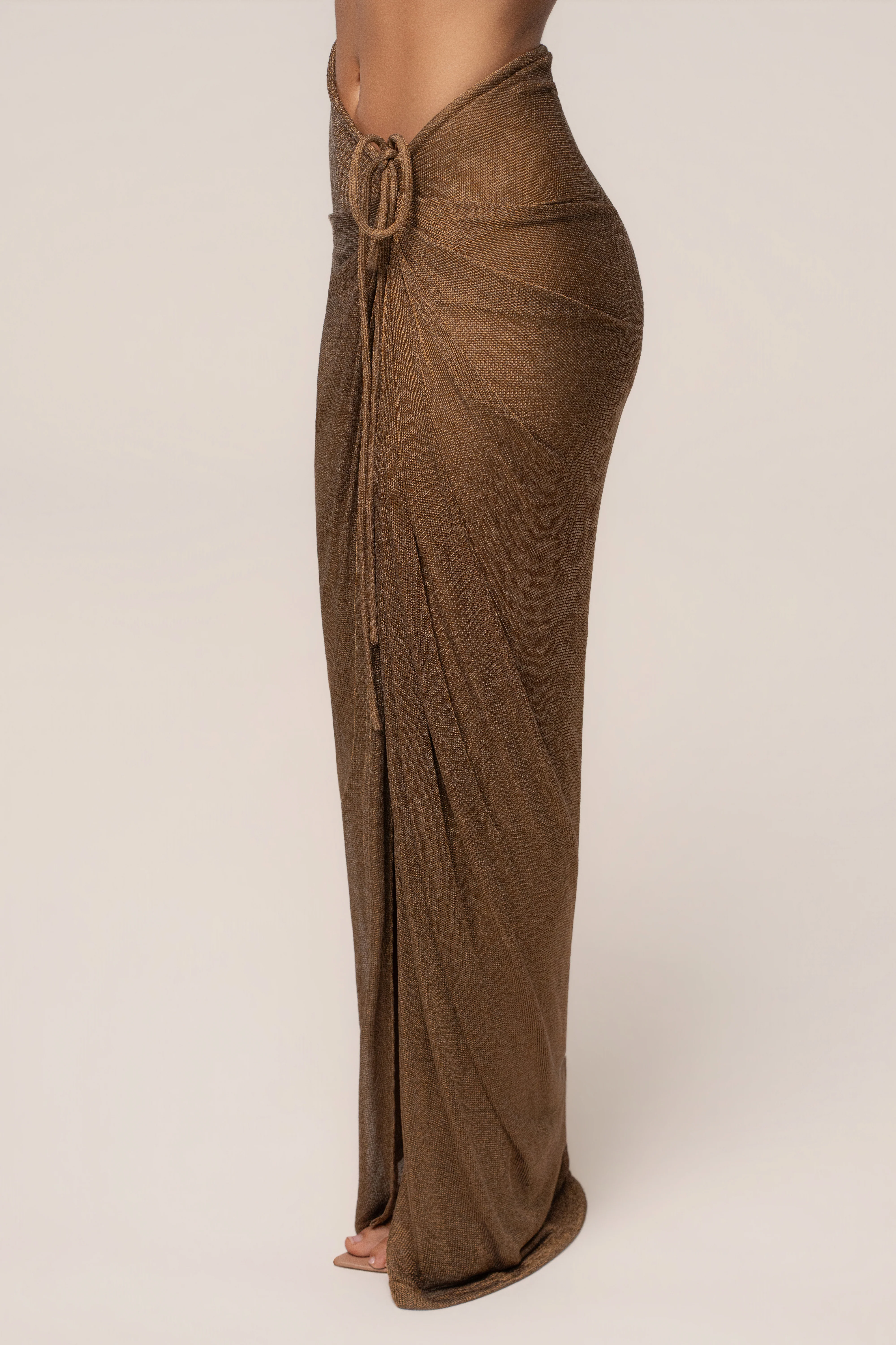 Bronze Noelia Metallic Slit Skirt
