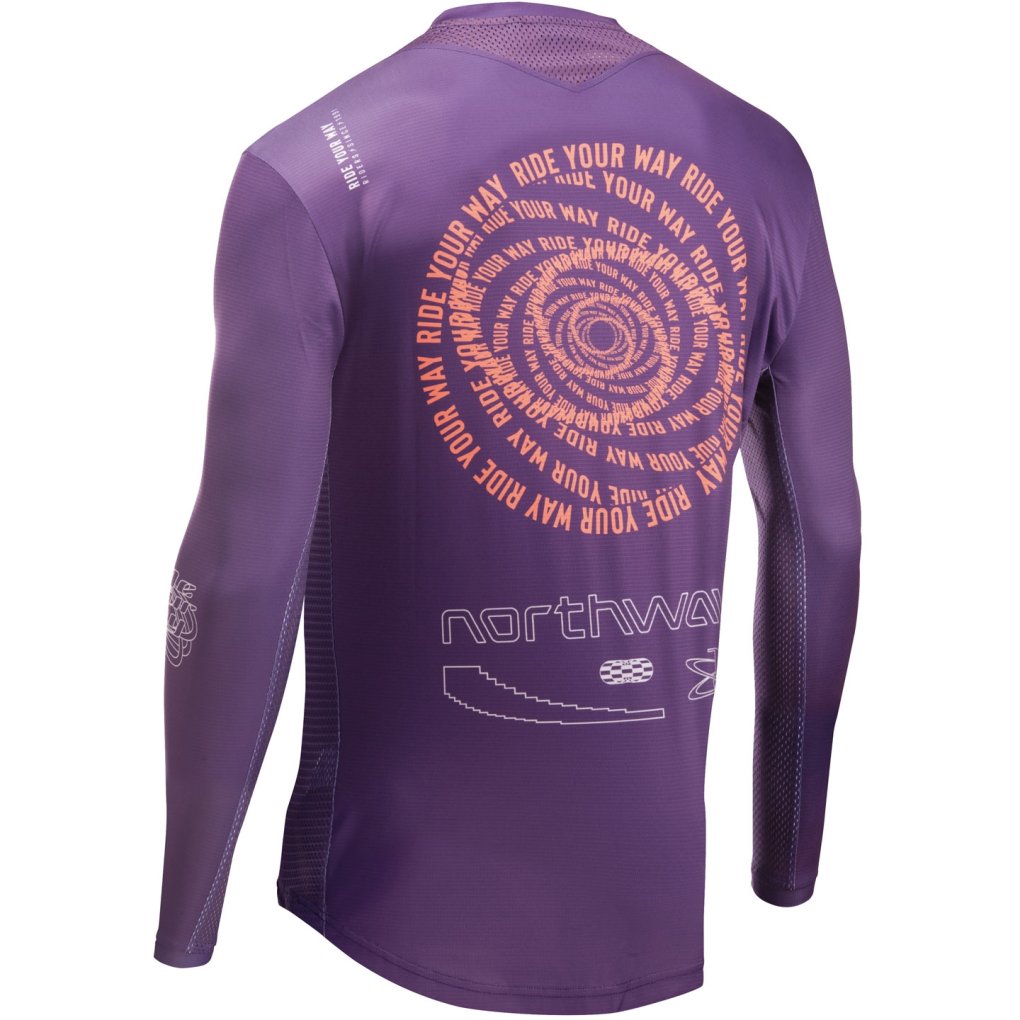 Northwave Edge 2 Longsleeve Jersey Men - dark purple/orange 128