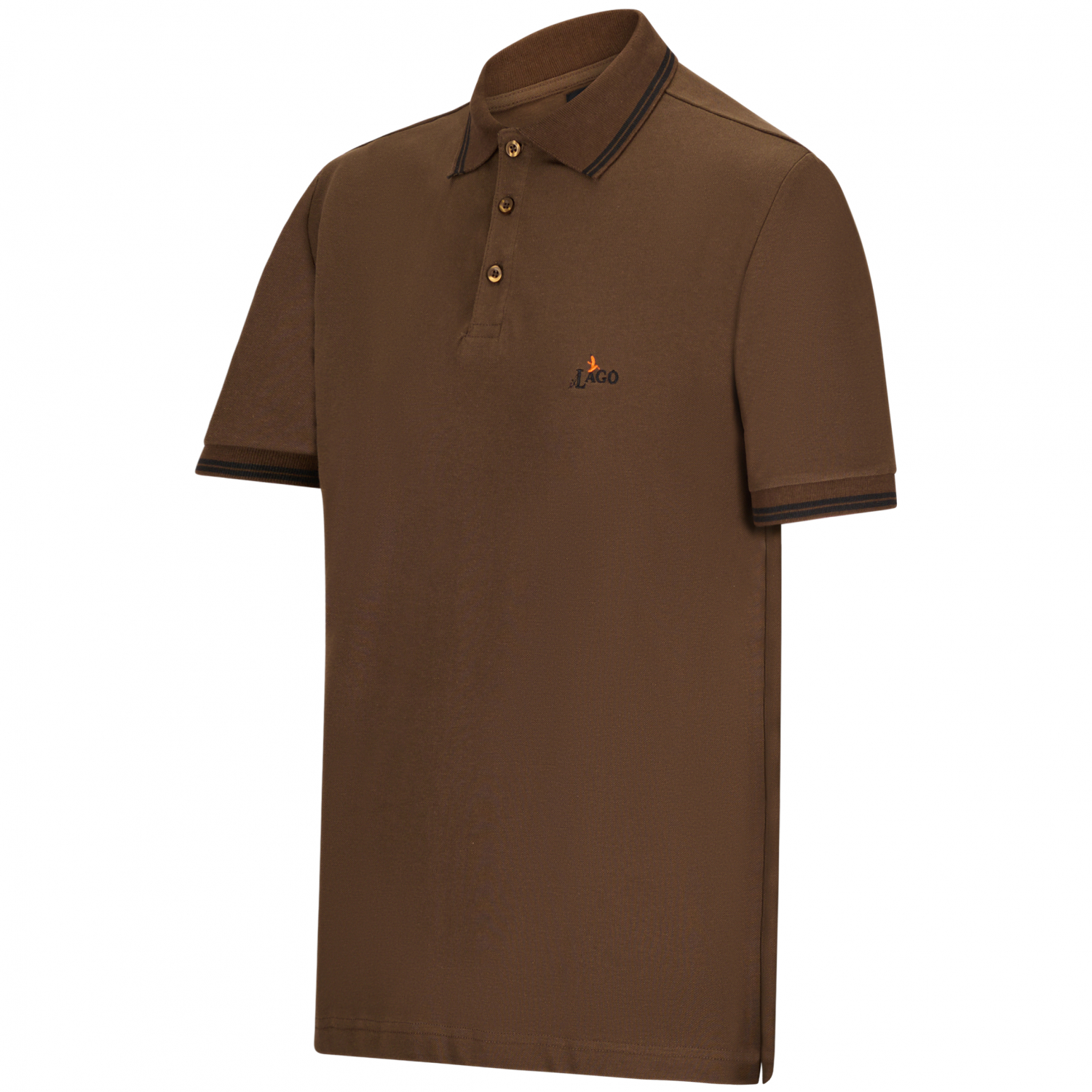 il Lago Prestige Pique Polo Shirt Men (Brown)
