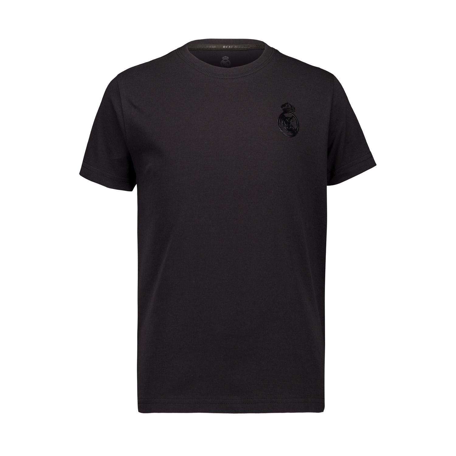Kids Blackout T-Shirt Globe Backprint Black Real Madrid