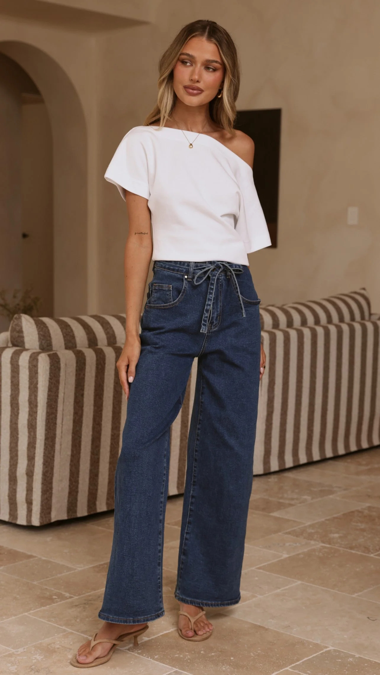 Nyra Wide Leg Jeans - Dark Denim