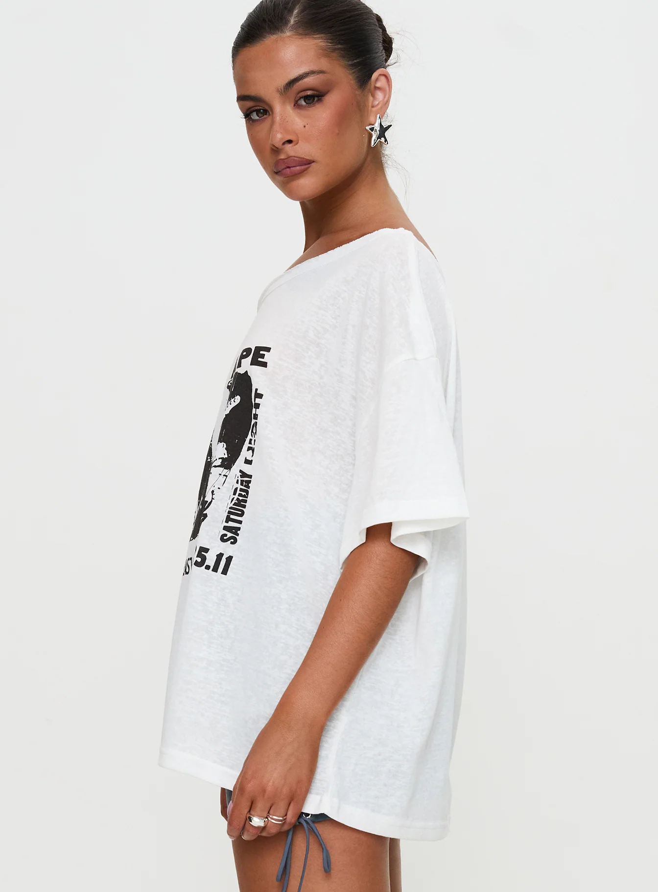 Kippa Off The Shoulder Tee White