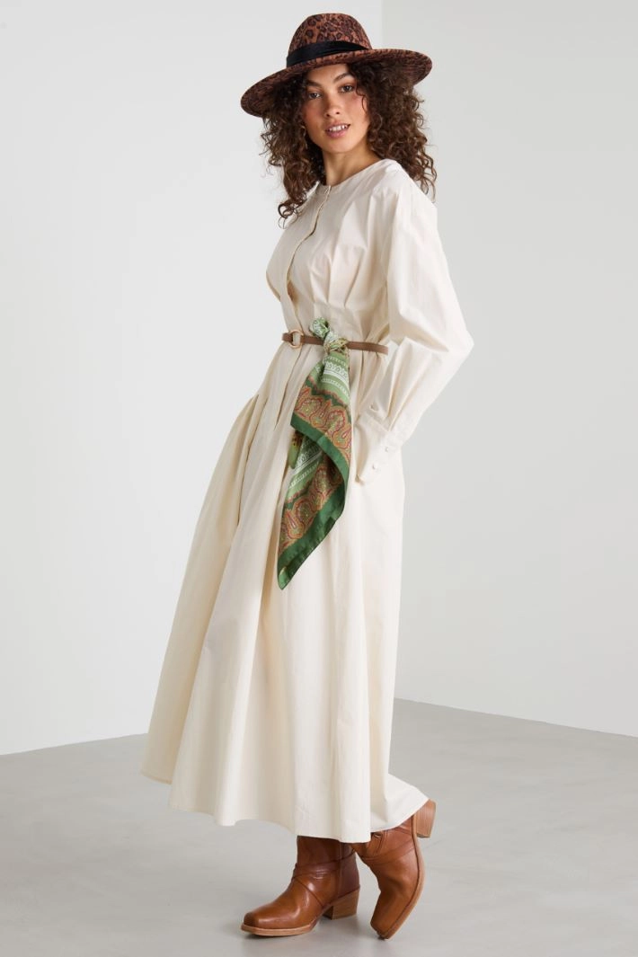 Cotton shirt dress - IVORY