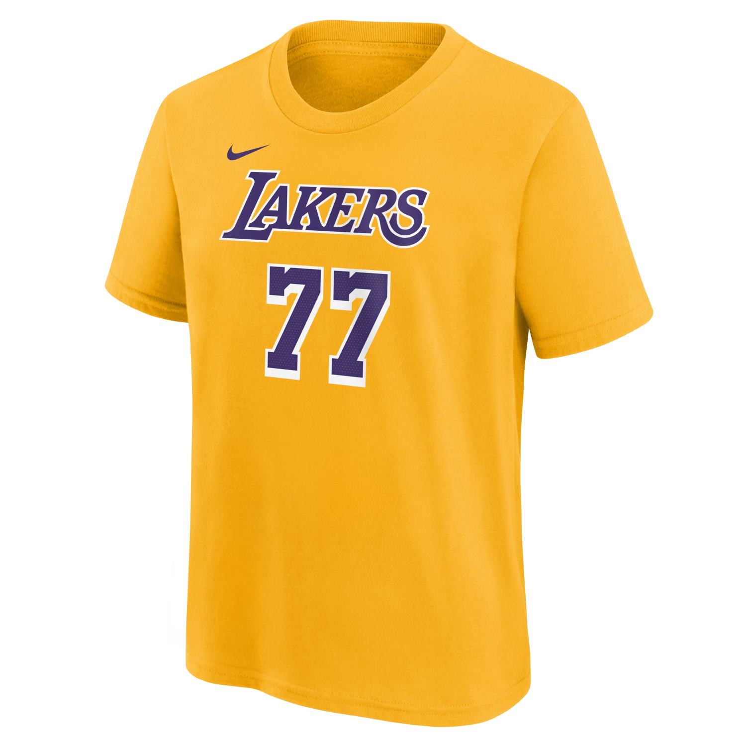 Luka Doncic #77 Los Angeles Lakers Nike Player NBA T-Shirt Yellow (YOUTH)
