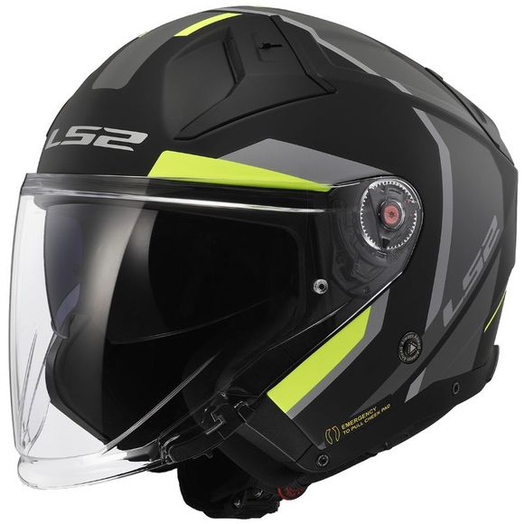 LS2 OF603 INFINITY II JET HELMET - FOCUS - Black / YellowRef: LS0868