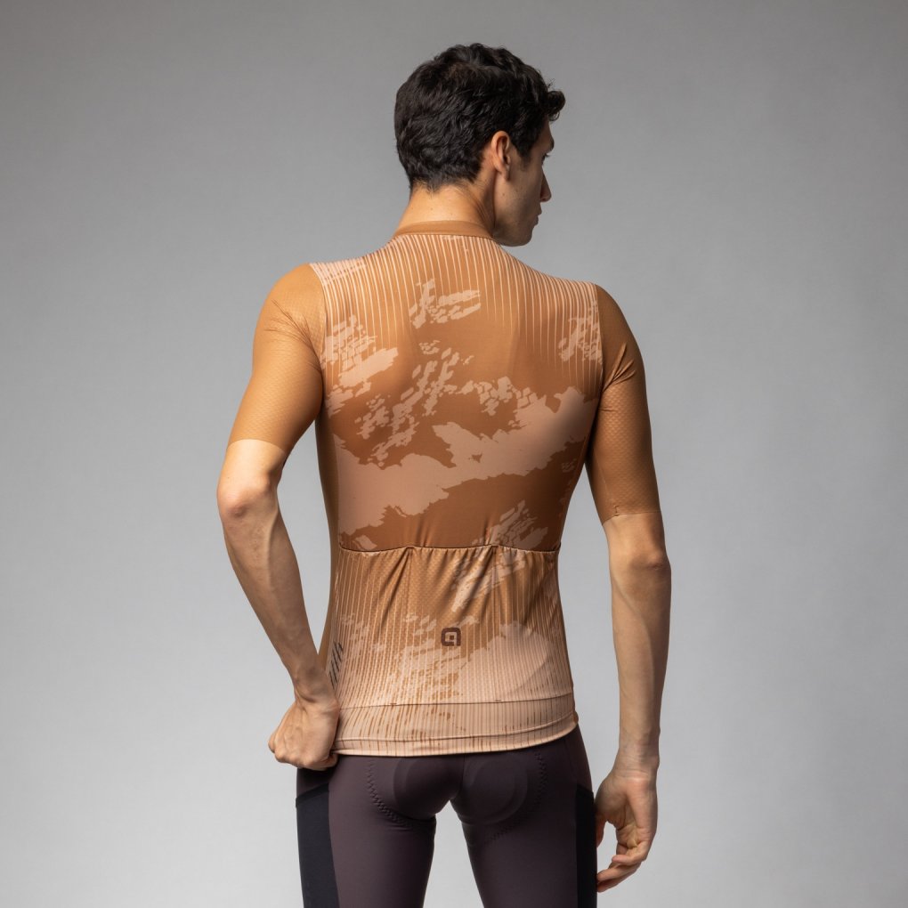 Alé OFF ROAD GRAVEL Krakatoa Short Sleeve Jersey Men - caramello