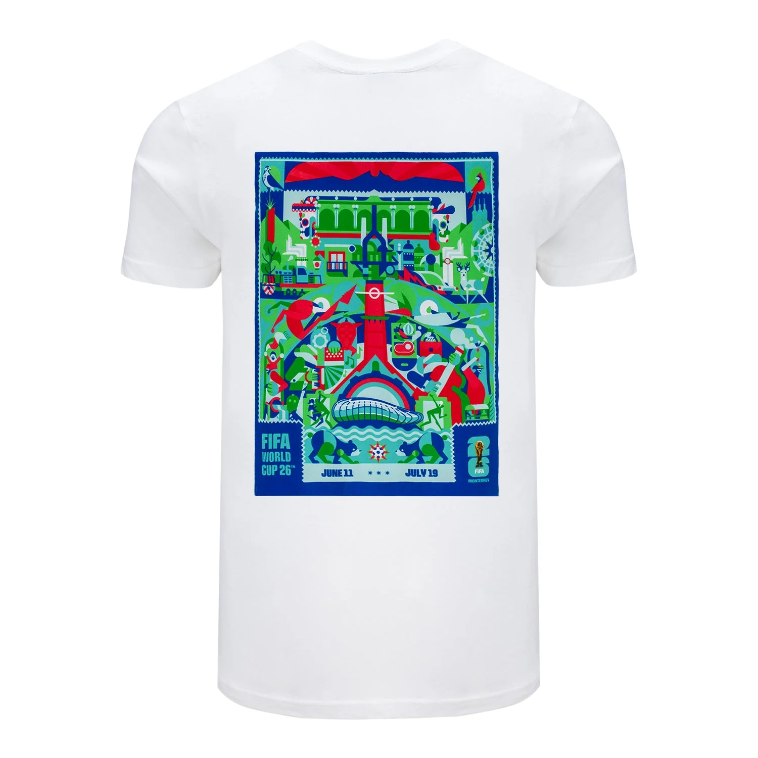 2026 Soccer Fan Collection Monterrey Poster White T-Shirt [ENG] - Unisex
