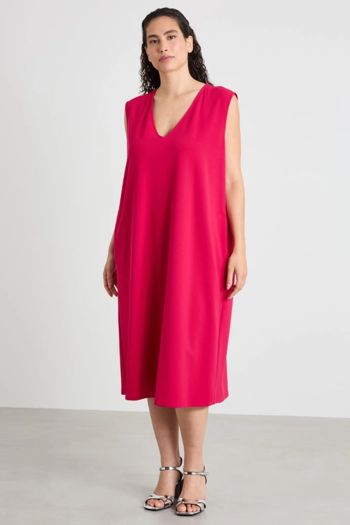 Crepe jersey dress - FUCHSIA
