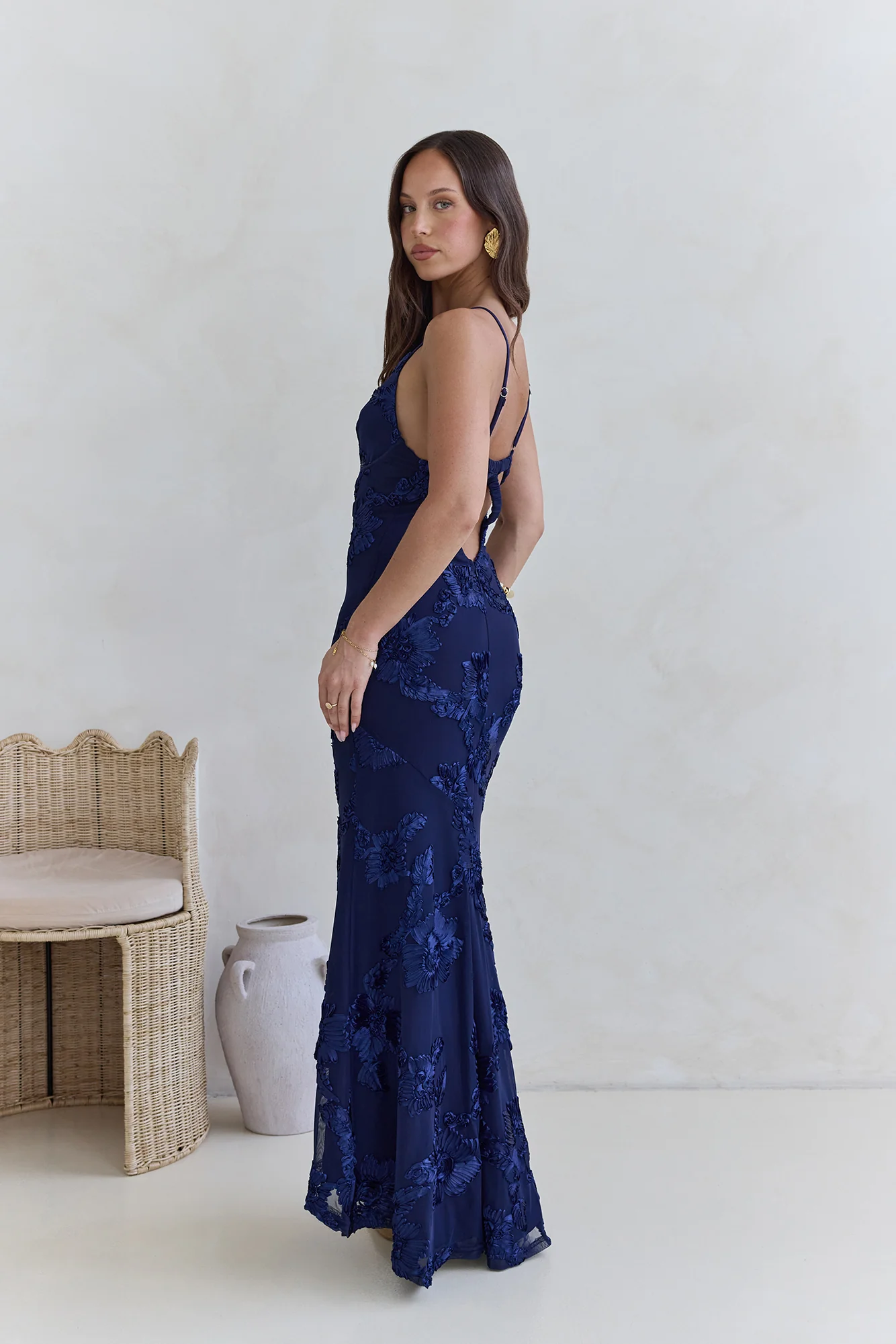 Love For You Mesh Maxi Dress Navy