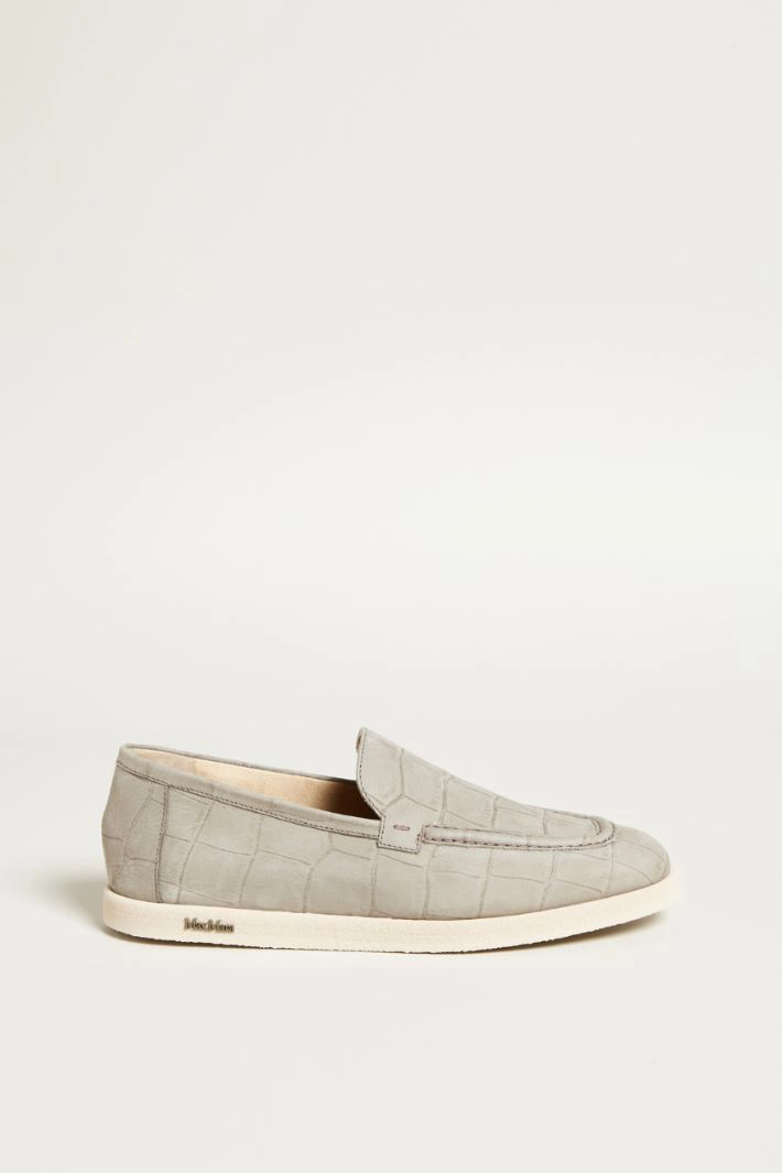 Croc print moccasins - DOVE GREY