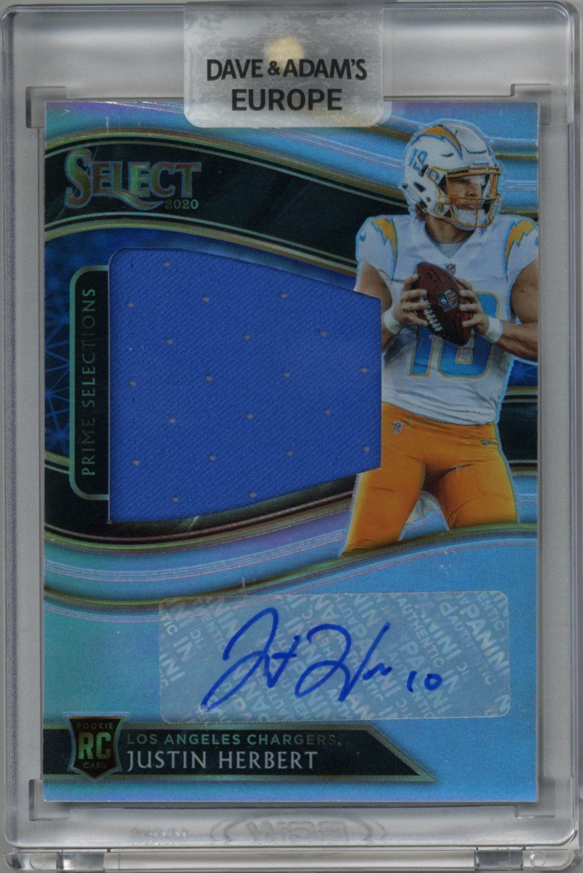 2020 Panini Select Justin Herbert Patch Auto Card #PSS-JHE 31/49