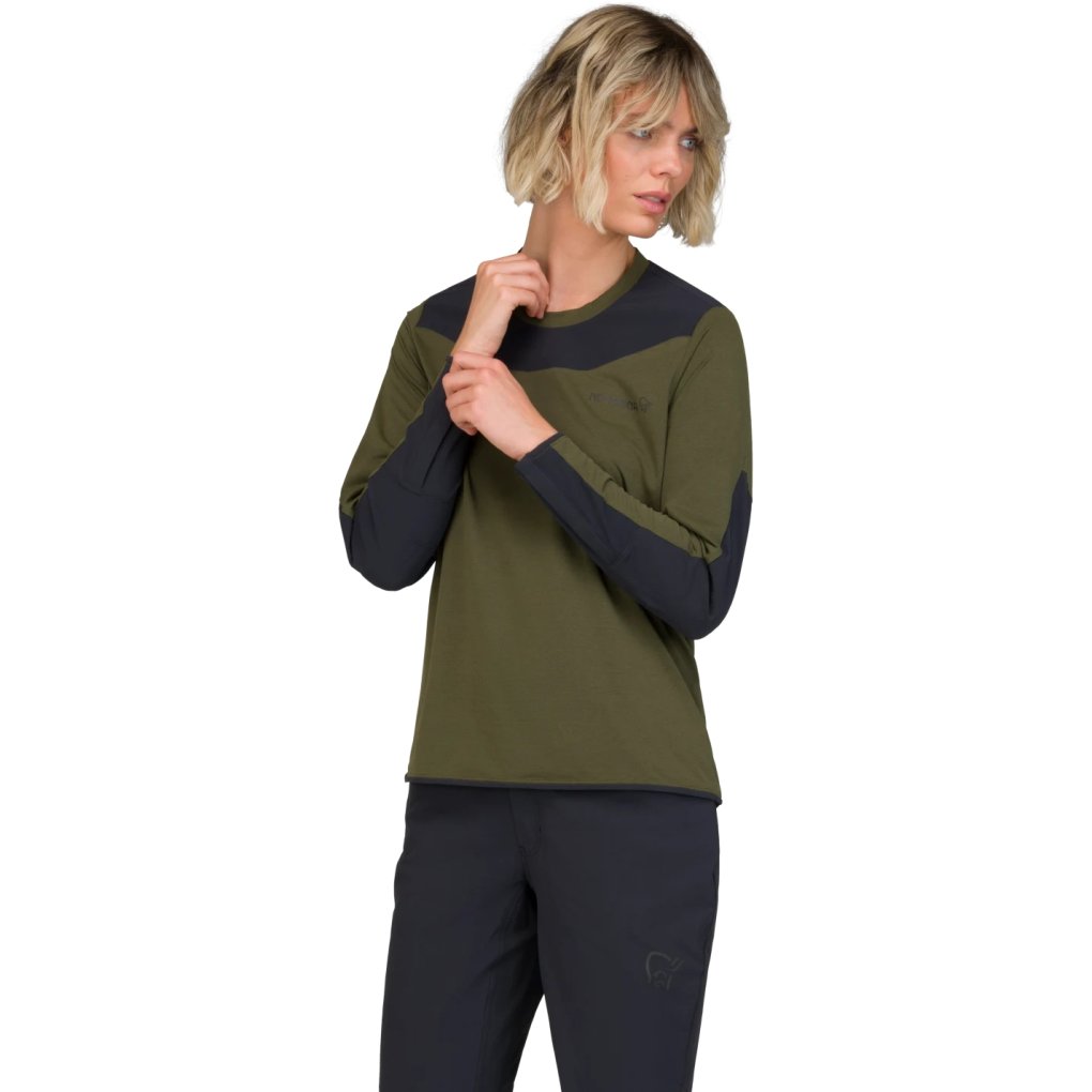 Norrona skibotn equaliser tech Long sleeve Shirt Women - Olive Night