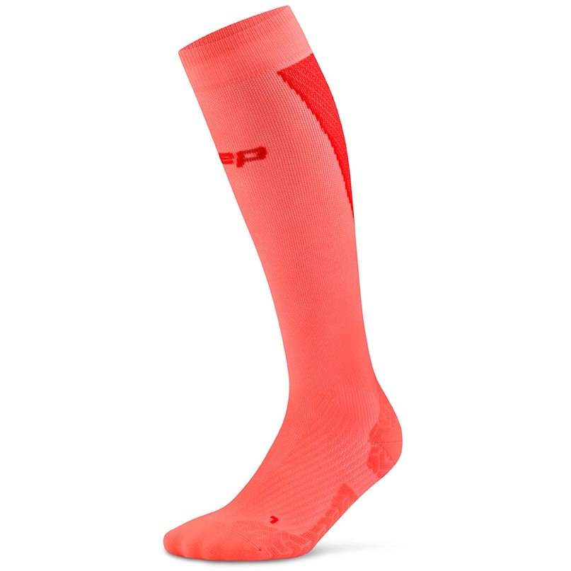 CEP Core Run Ultralight Tall Compression Socks Men - neon coral/red