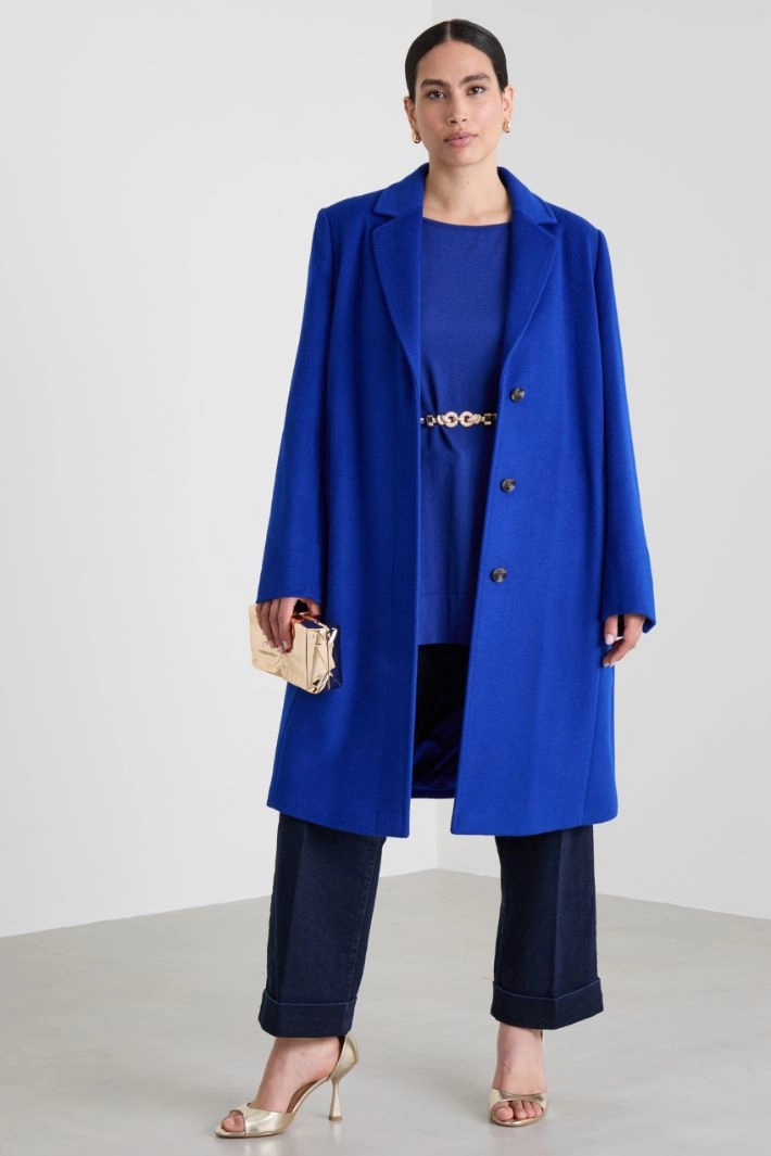 Zibeline wool drap coat - BLUETTE