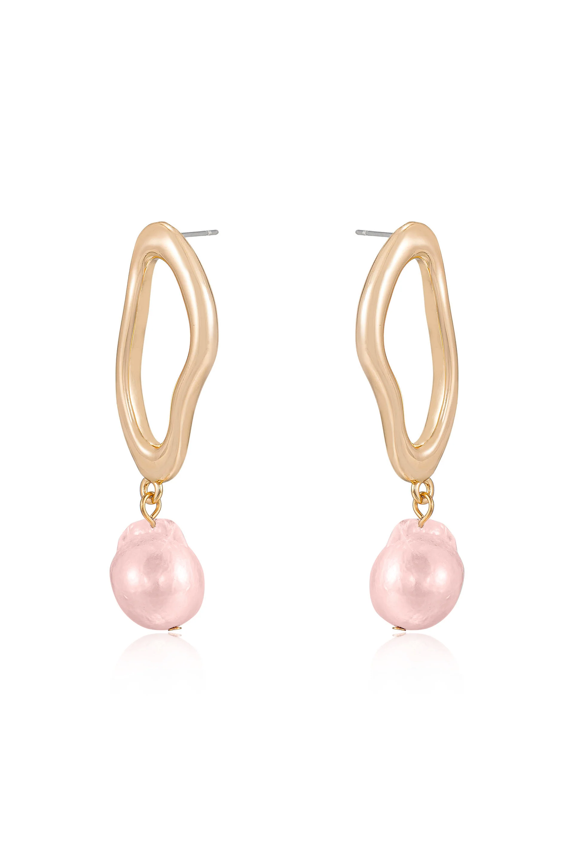 Open Circle Freshwater Pearl Earrings
