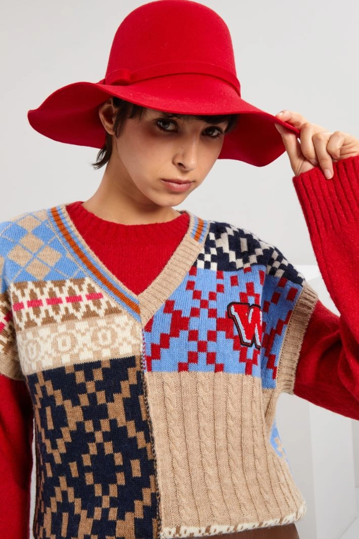 Wide-brimmed hat - RED