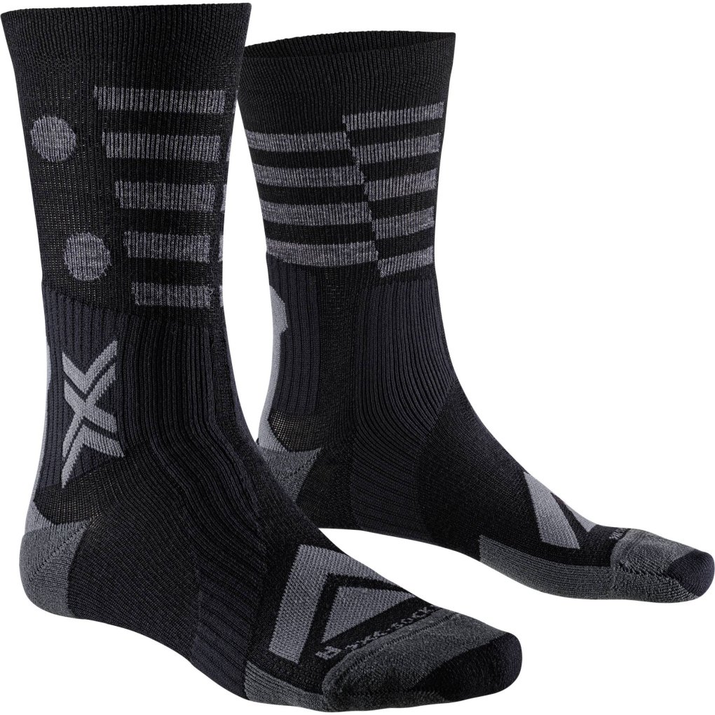 X-Socks Gravel Perform Merino Crew Socks - black/charcoal
