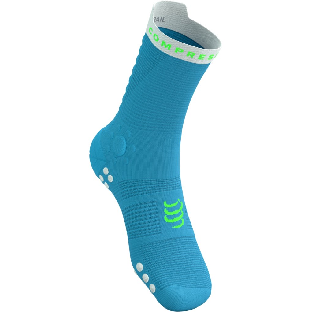 Compressport Pro Racing Compression Socks v4.0 Trail - norse blue/neon green