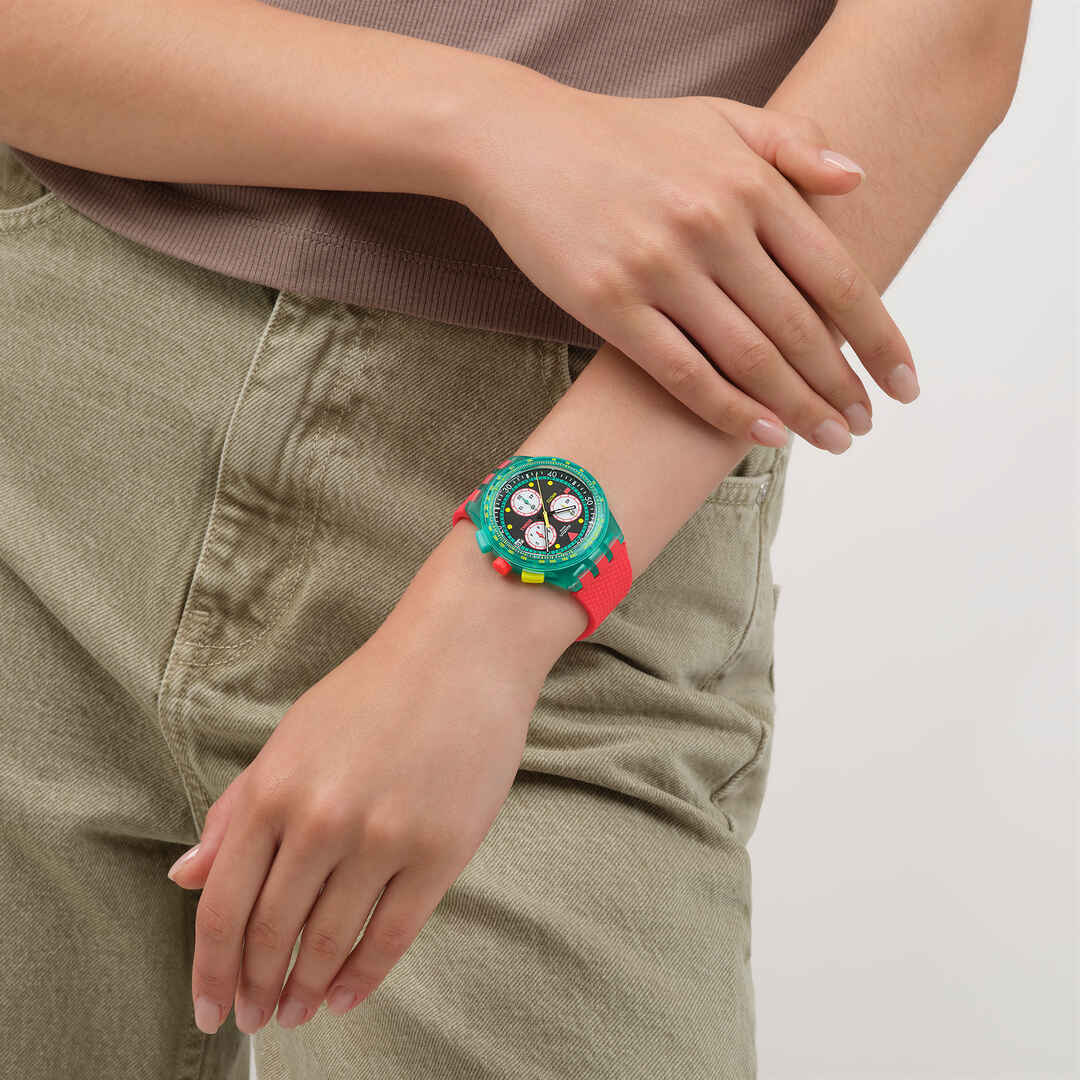 SWATCH NEON EMERALD CHRONO