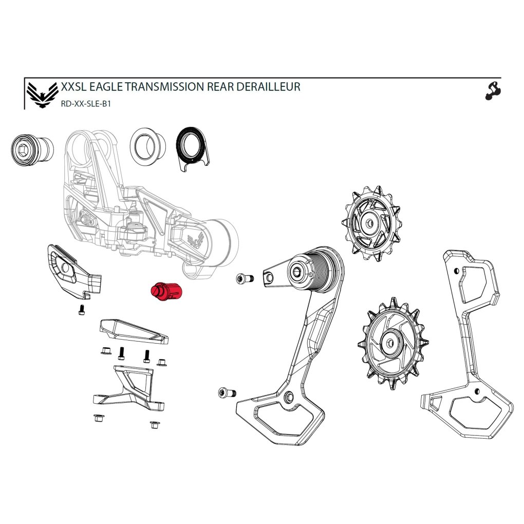 SRAM Setup Key / Cage Lock Assembly Kit for XX / XX SL Eagle Rear Derailleur - AXS | T-Type | B1 - 11.7518.104.009