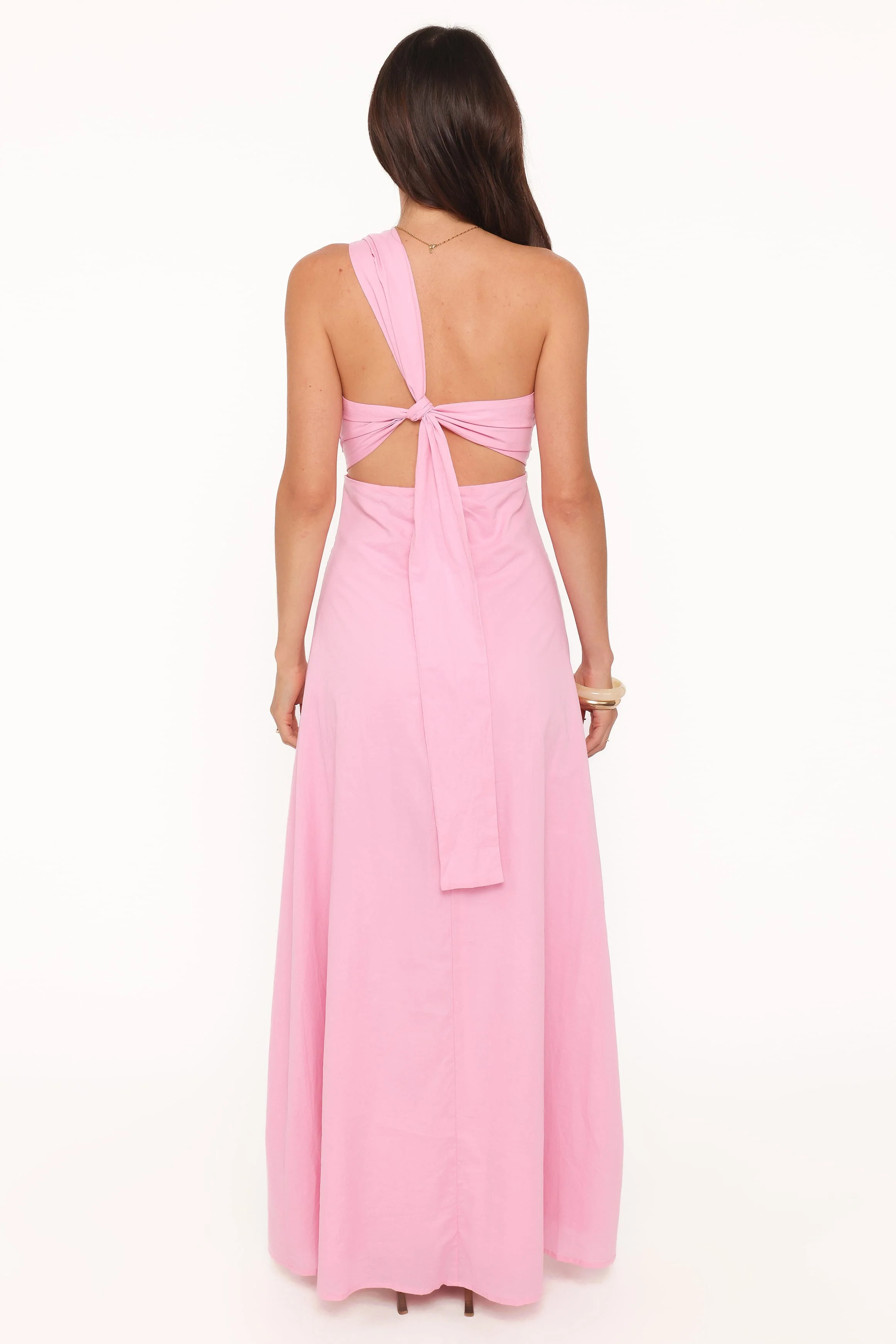Luna One Shoulder Maxi Dress - Pink