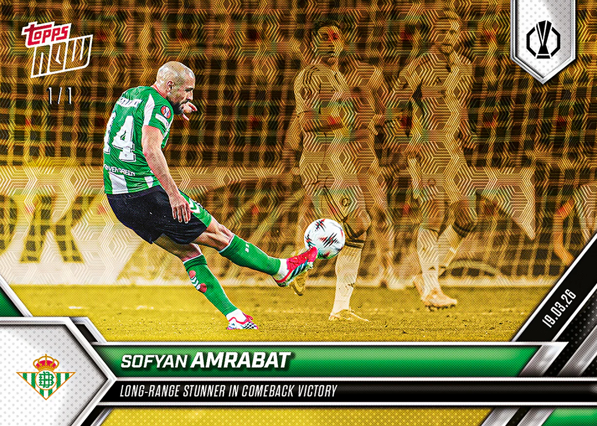 Sofyan Amrabat - 2025-26 UEL Topps NOW® - Card 25 - PR: 80
