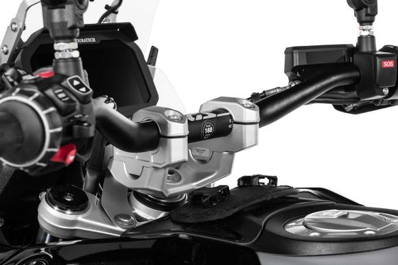 Touratech 35 mm handlebar riser - offset SilverRef: Trt00019A / 01-035-5258-0