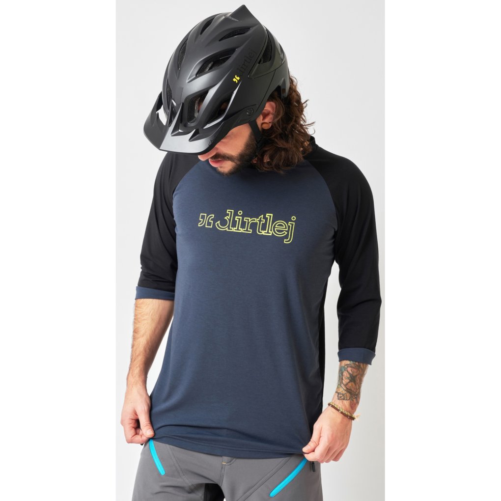 Dirtlej Mountee 3/4 Jersey Men - steelblue/lime