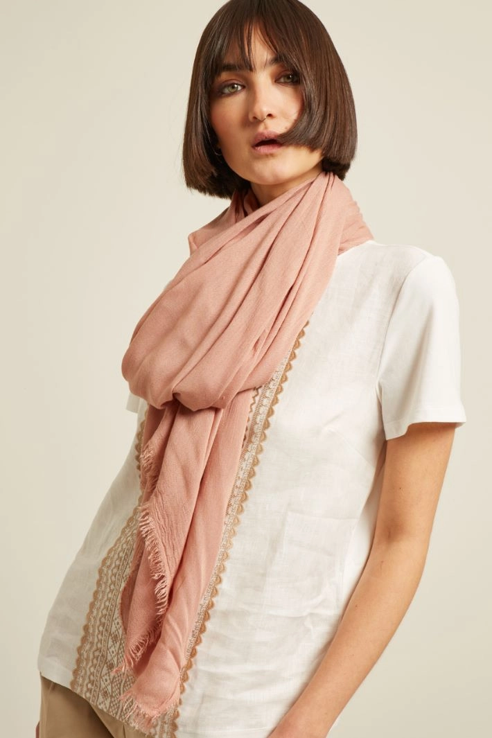 Gauze stole - POWDER PINK