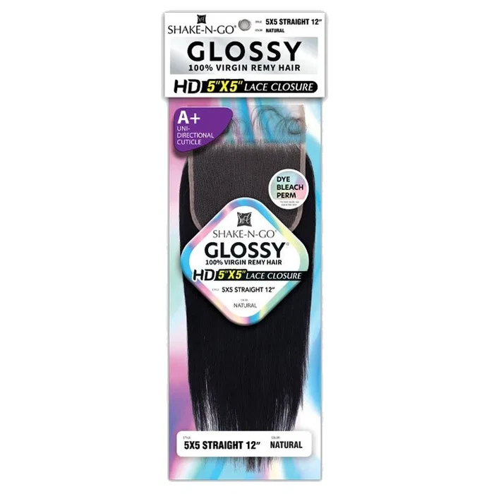 Shake N Go Glossy HD Lace Closure - 5X5 STRAIGHT 12