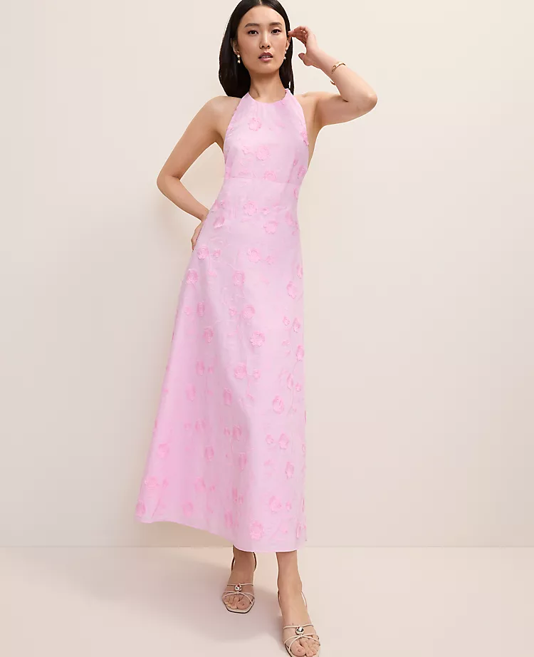 Petite Halter Floral Maxi Dress