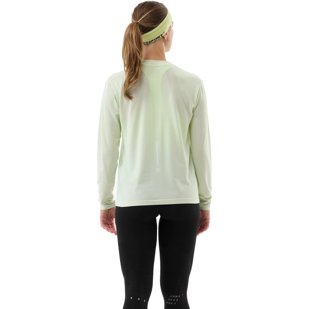 Compressport Performance Running Longsleeve Shirt Women - almost aqua/reflective white