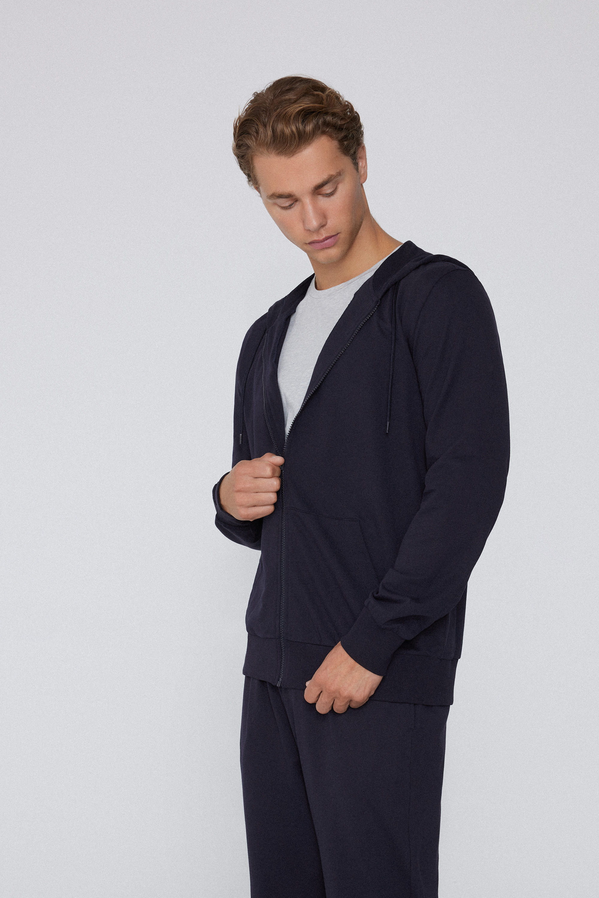 Long-Sleeved Zip-Up Hoodie