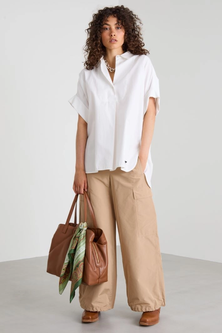 Cotton Oxford shirt - WHITE