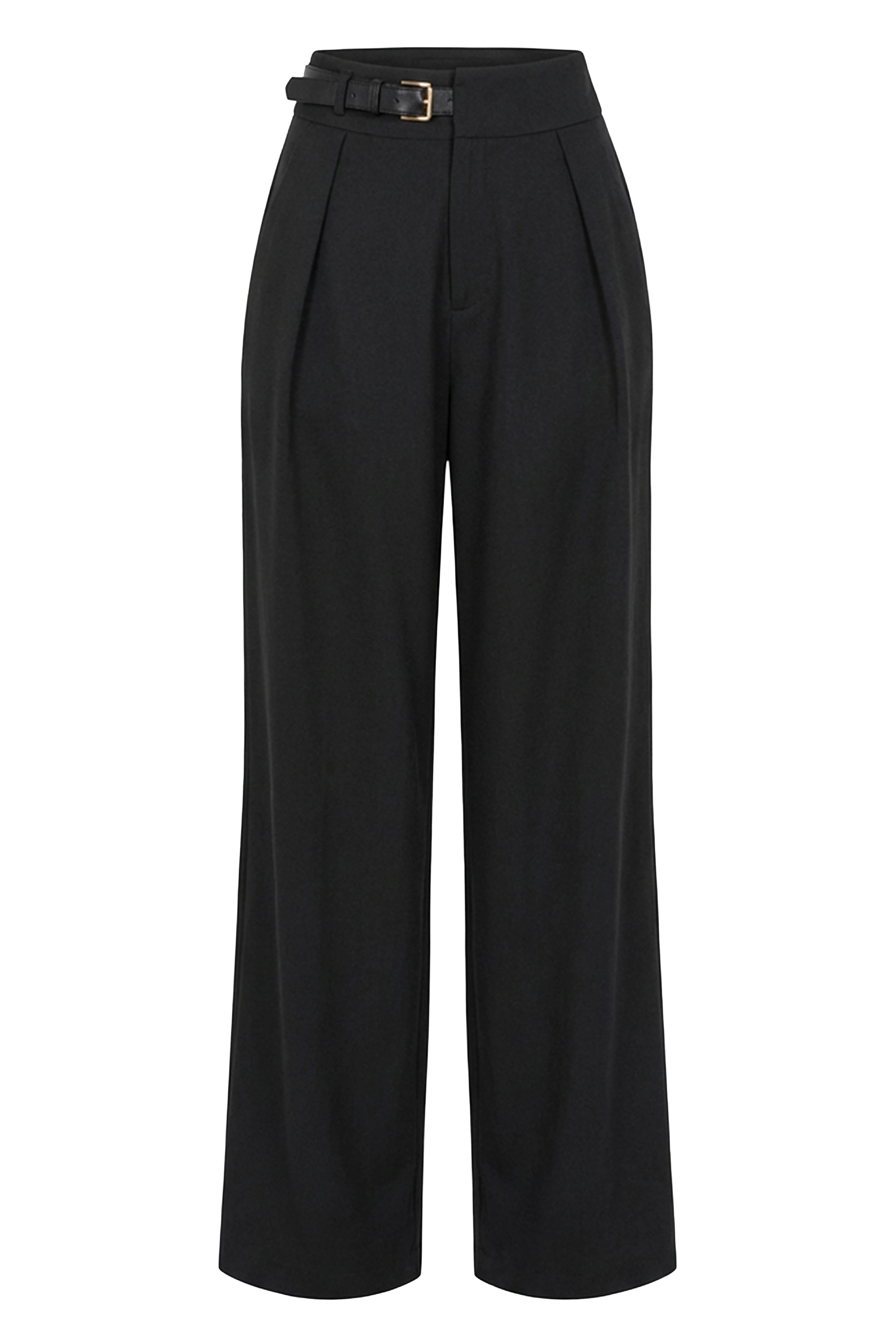 Black Everywhere Belted Trousers